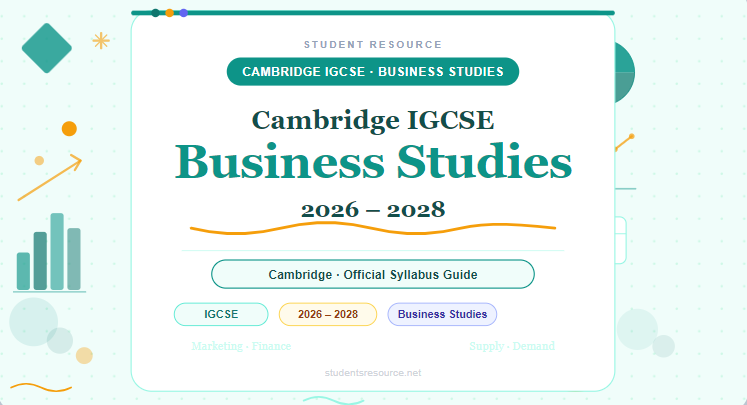 Cambridge IGCSE Business Studies 0450 (2026–2028)